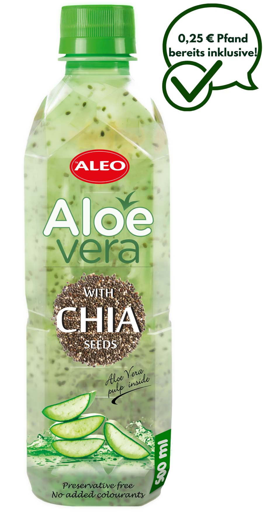 ALEO Aloe Vera Chia 0,5L – ALEO Aloe-Vera-Getränke