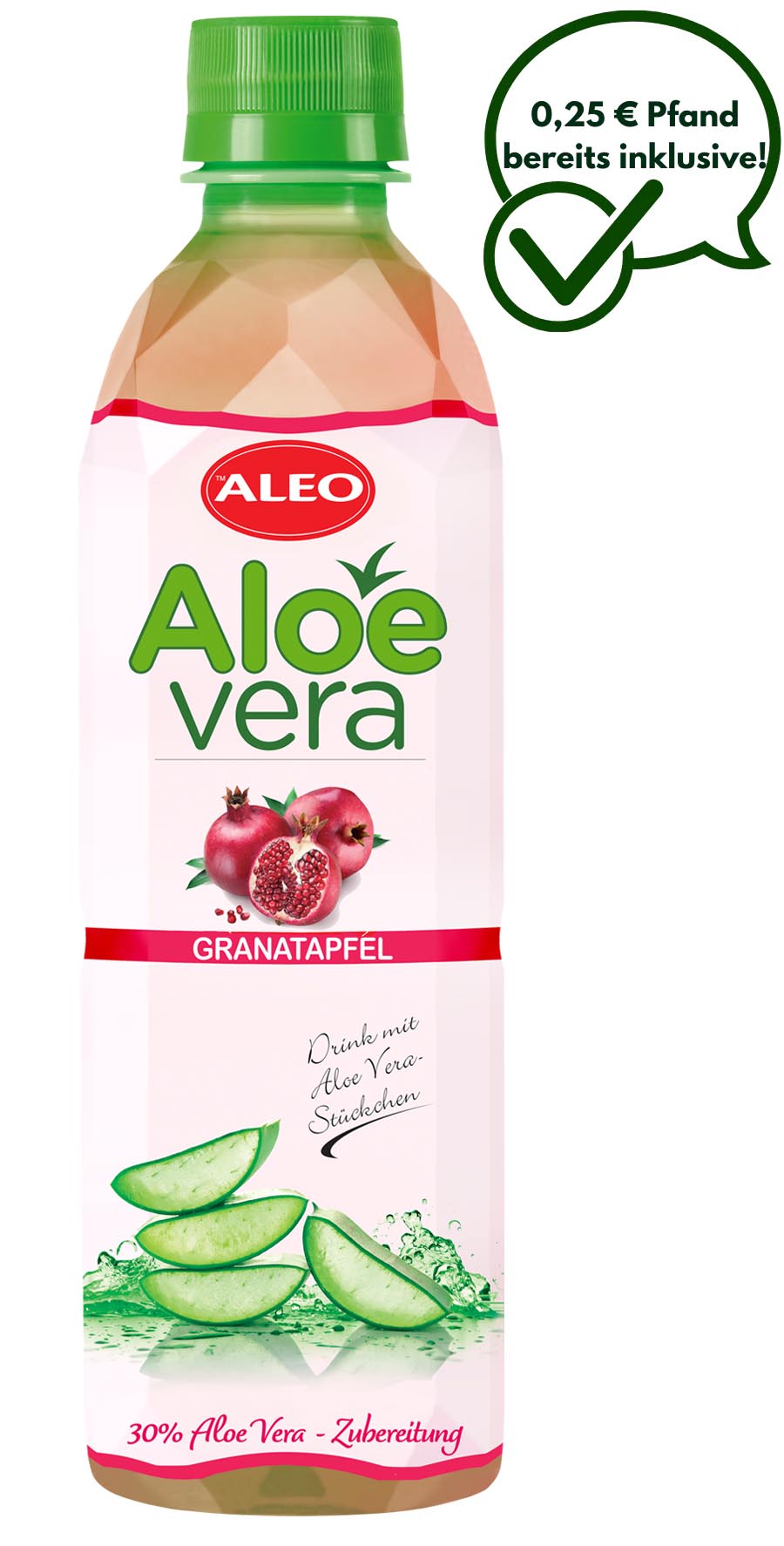 ALEO Aloe Vera Granatapfel 0,5L – ALEO Aloe-Vera-Getränke