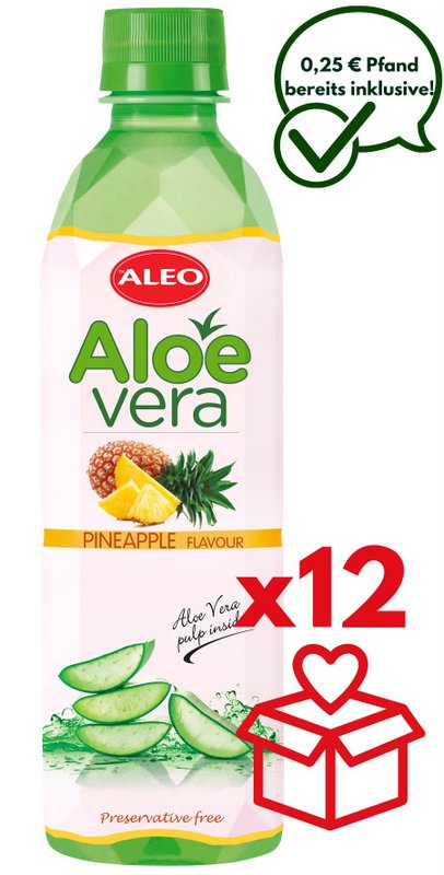 ALEO Aloe Vera Ananas 0,5L – ALEO Aloe-Vera-Getränke
