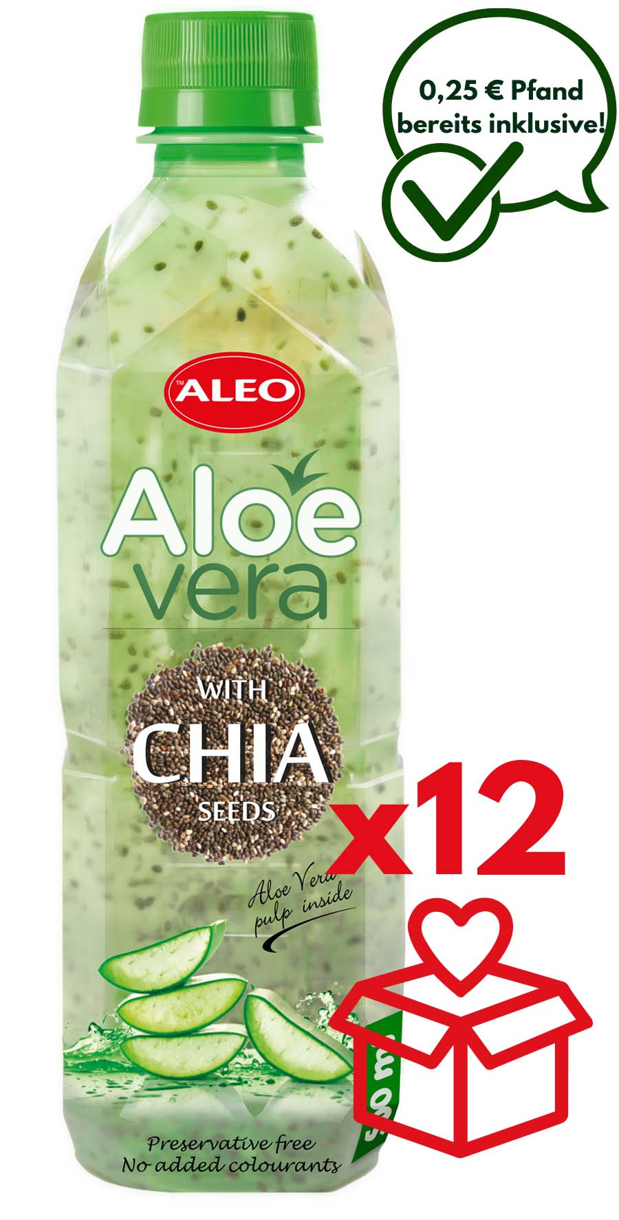 ALEO Aloe Vera Chia 0,5L – ALEO Aloe-Vera-Getränke