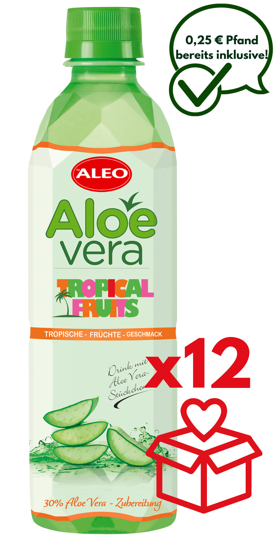 ALEO Aloe Vera Tropische Früchte 0,5L – ALEO Aloe-Vera-Getränke