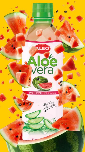 ALEO Aloe Vera Wassermelone 0,5L – ALEO Aloe-Vera-Getränke
